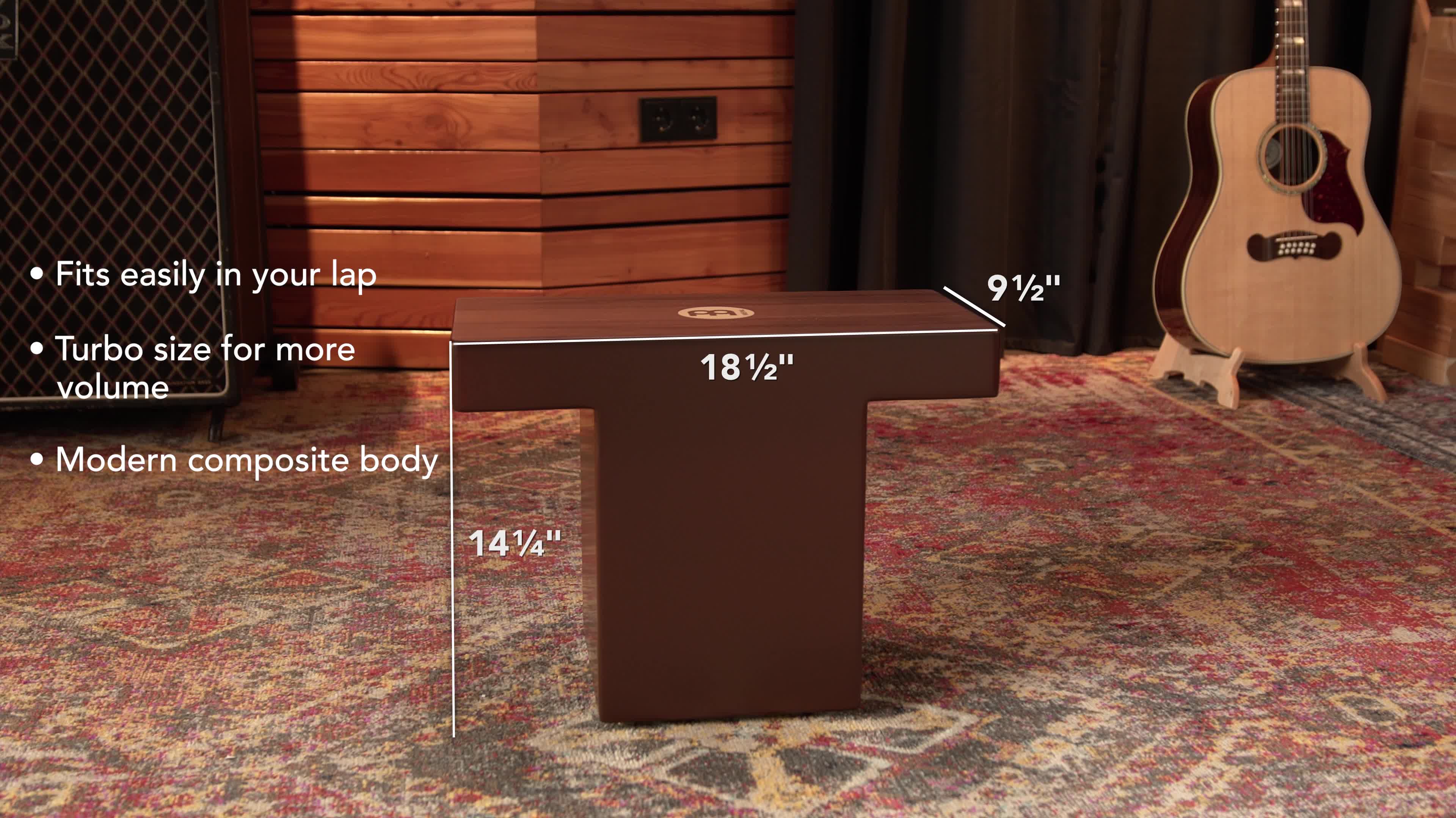 Meinl Percussion Turbo Slaptop Cajon - Back-friendly Drum Box with